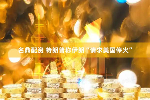 名鼎配资 特朗普称伊朗“请求美国停火”