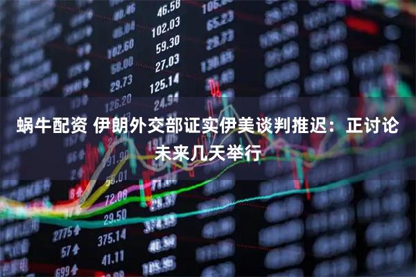 蜗牛配资 伊朗外交部证实伊美谈判推迟：正讨论未来几天举行
