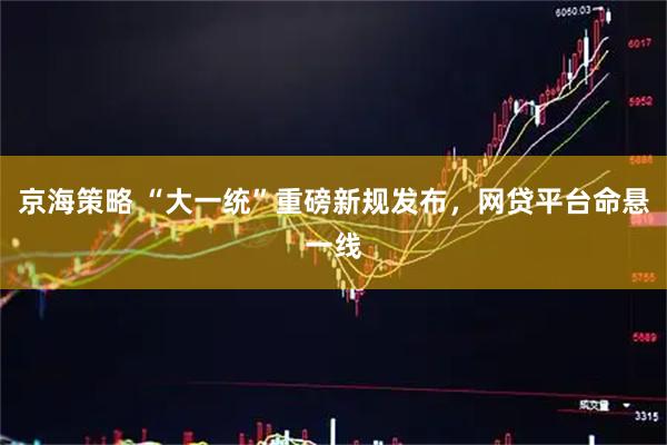 京海策略 “大一统”重磅新规发布，网贷平台命悬一线