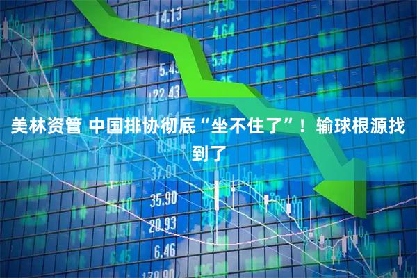 美林资管 中国排协彻底“坐不住了”！输球根源找到了
